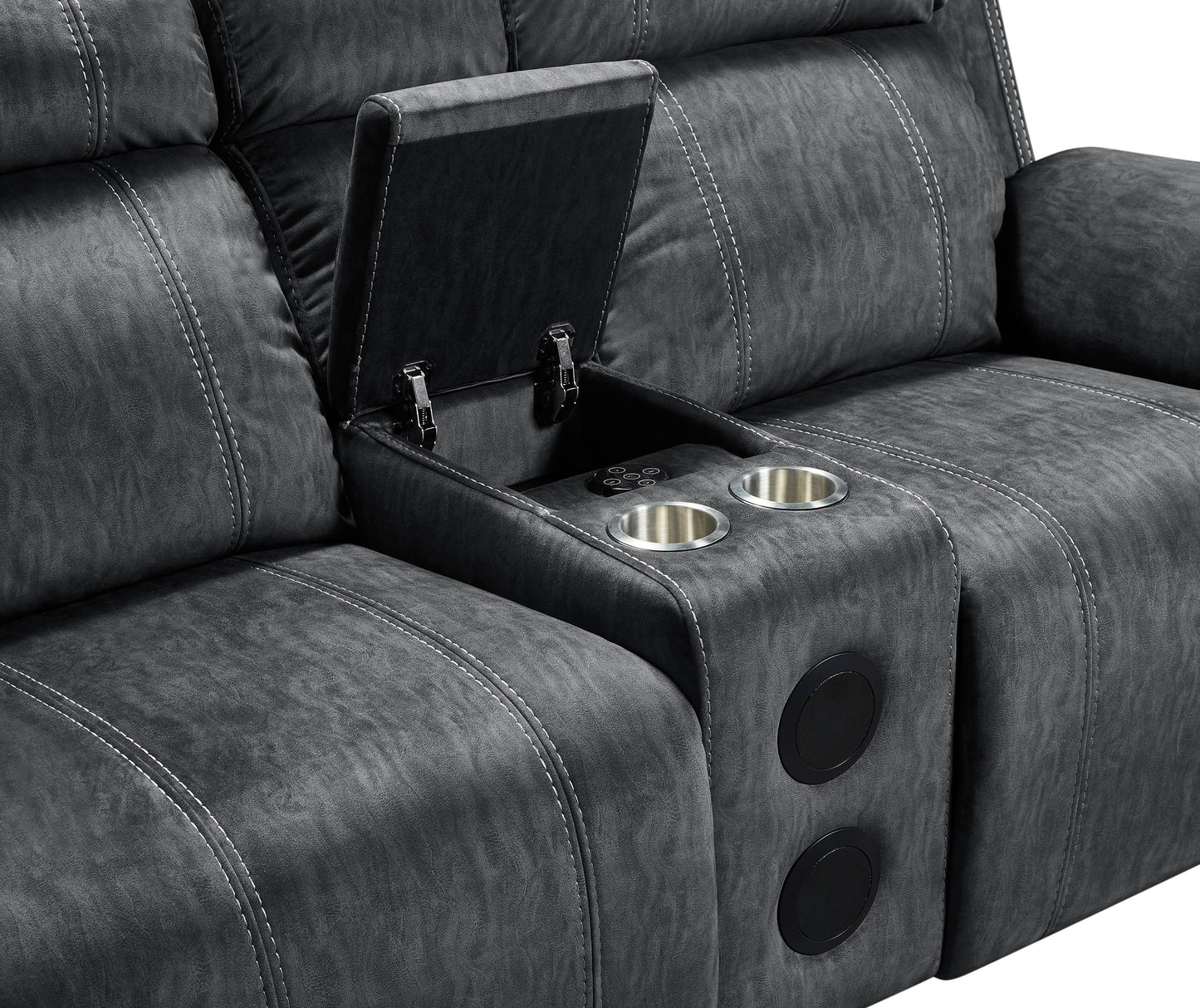 Tango - Console Loveseat With Speaker & Power Footrest