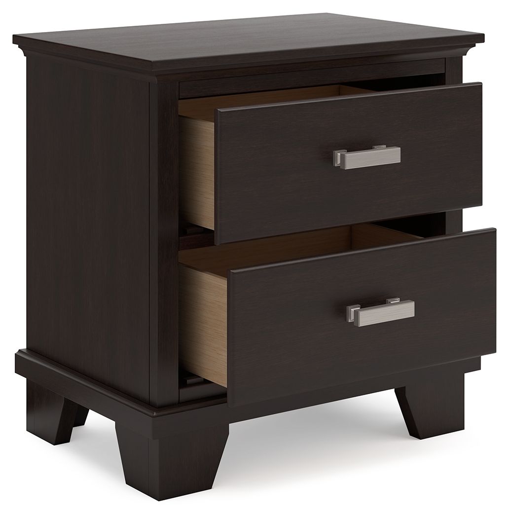 Covetown - Dark Brown - Two Drawer Night Stand