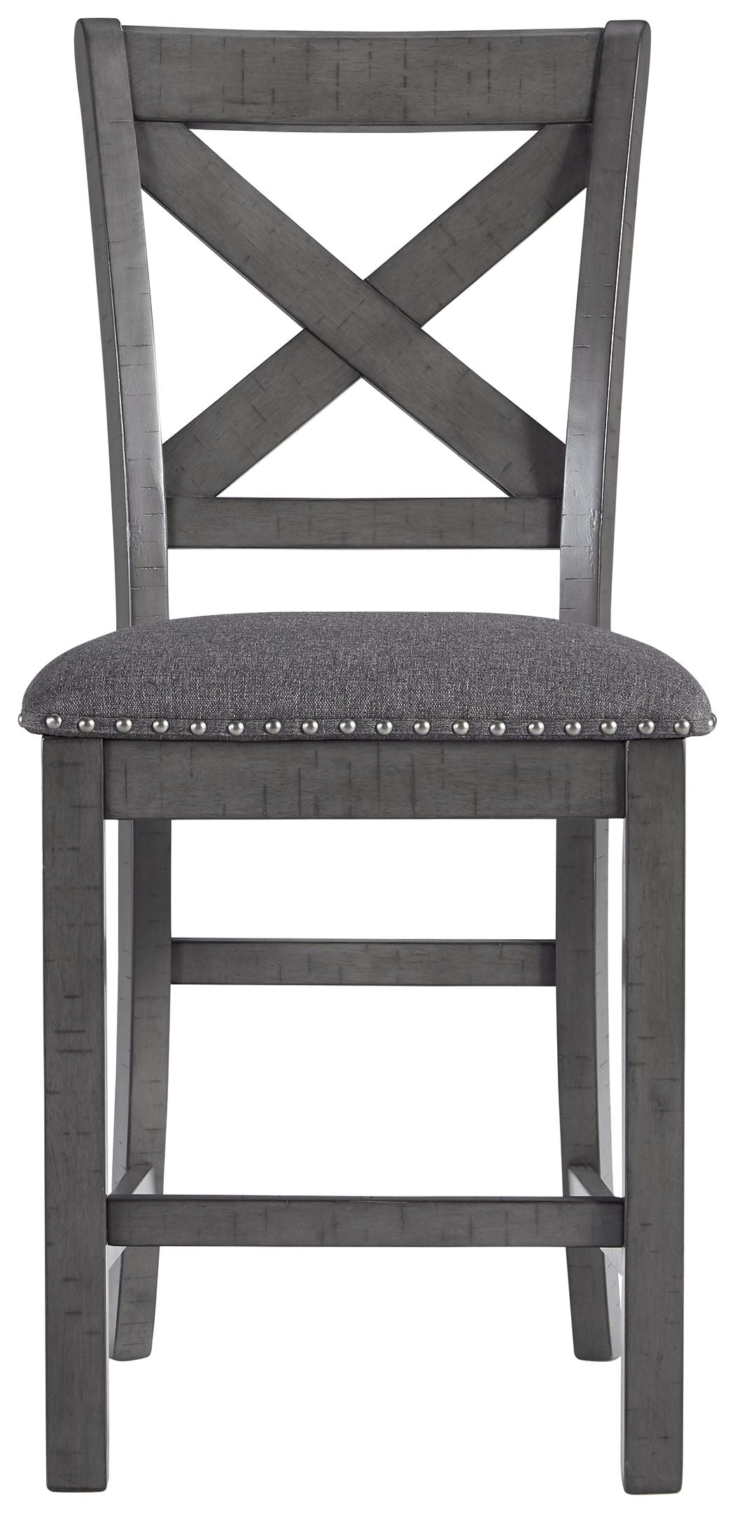 Myshanna - Gray - Upholstered Barstool (Set of 2)