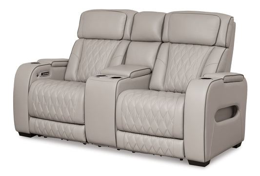 Boyington - Power Reclining Loveseat With Console/Adj Hdrst