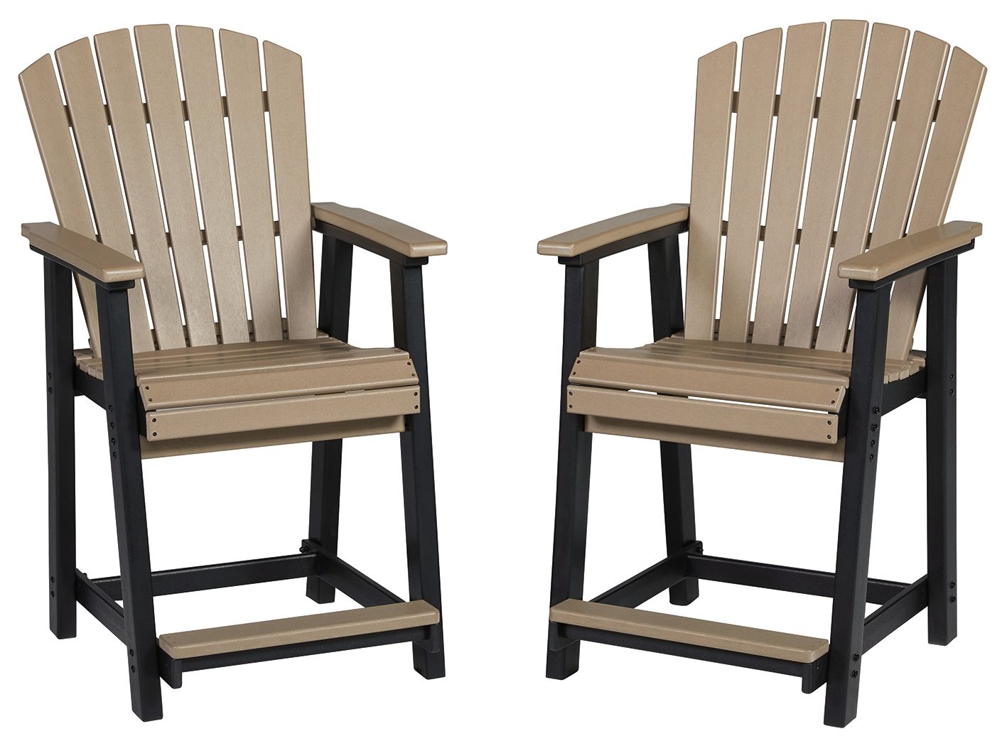 Fairen Trail - Black / Driftwood - Barstool (Set of 2)