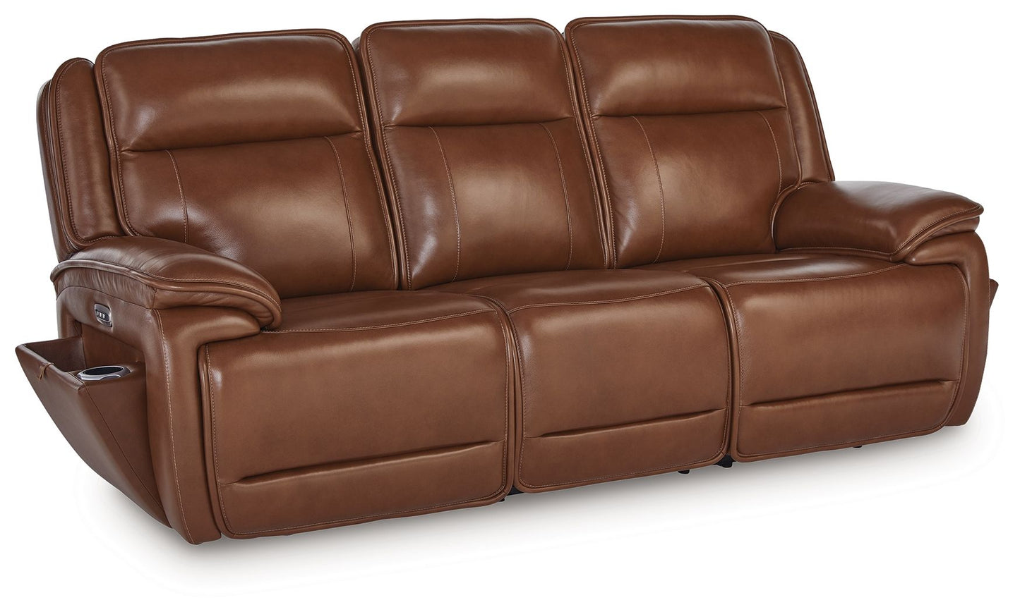 Healy Pier - Chocolate - Power Reclining Sofa / Adj Headrest