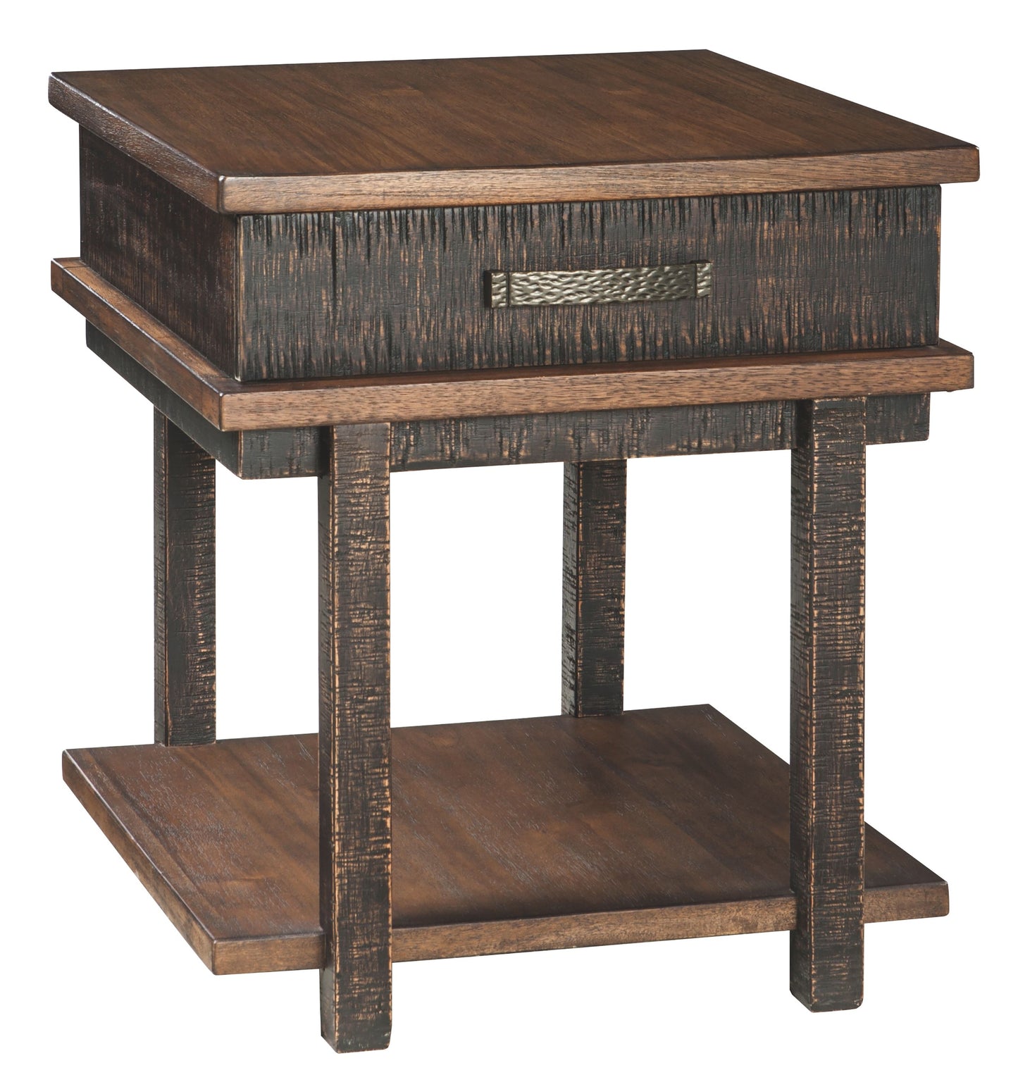 Stanah - Brown / Beige - Rectangular End Table