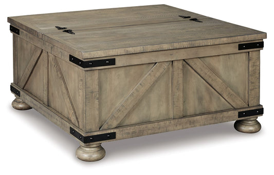 Aldwin - Gray - Cocktail Table With Storage - Square