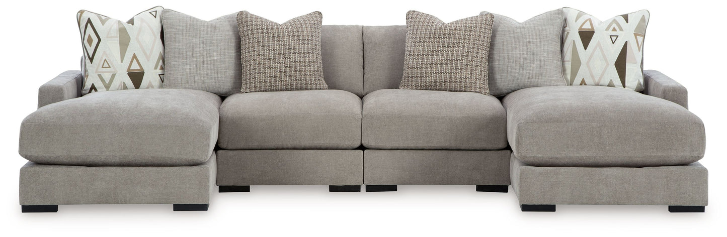 Aslan Court - Sectional With Ottoman Set