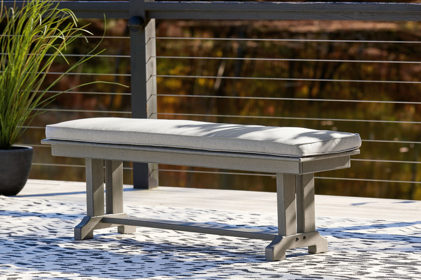 Visola - Gray - Bench With Cushion